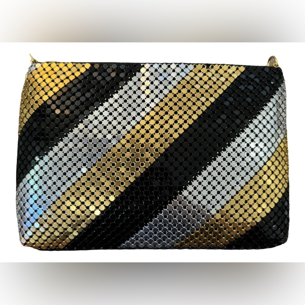 Gold Silver & Black Slinky Metal Mesh Crossbody